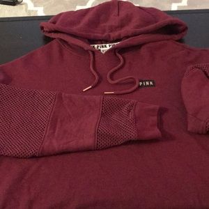 XS MAROON PINK CROPPED SWEATER